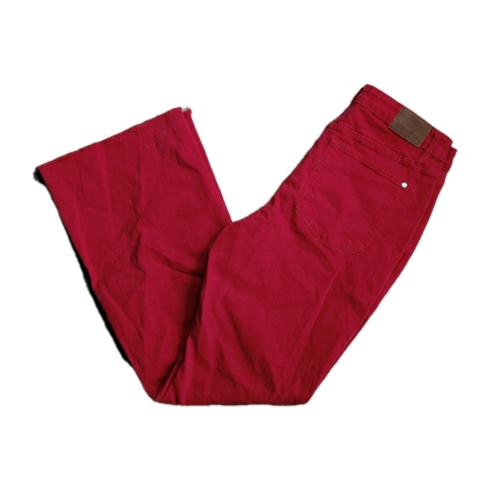 Judy Blue Jeans Women 14W Red Flared Leg High Waist Garment Dyed Tummy Control